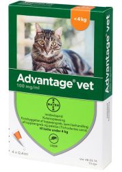 Advantage Advantage Vet 4x0,4ml loppemiddel til katte under 4kg