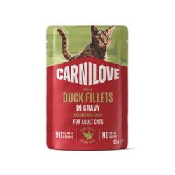 Carnilove Cat Pouch vådfoder m. and & kattegræs - 85 g.