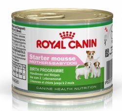Royal Canin Starter Mousse til den drægtige og diegivende tæve og hendes hvalpe op til 2 måneder. 1 ds á 195 g.