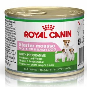 Royal Canin Starter Mousse til den drægtige og diegivende tæve og hendes hvalpe op til 2 måneder. 1 ds á 195 g.